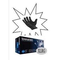 Sempermed BKNF105 SemperForce 검은색 니트릴 장갑 4mil 파우더 프리 초대형 100개들이 팩