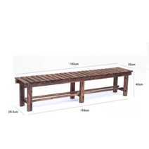 탄화 방부목 공원 벤치 파크 발코니 야외용의자 레저 의자 원목, 가로바 스툴 180×35×41cm 탄화