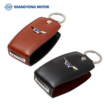 쌍용 순정 G4 렉스턴 스포츠 스마트키 천연가죽 키케이스 지갑 홀더, G4렉스턴 - 2019년식까지, 블랙