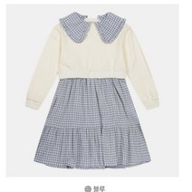 NC엑스코 일로딜로 유아 아동 주니어 하객룩 체크 레이어드 원피스 IDOM21950