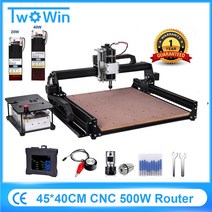트리머 라우터 목재라우터 무선라우터 전기라우터 4540 3 축 CNC 우드 라우터 500W 커터 레이저 조각기 PCB 밀링 절단 금속 아크릴 DIY 드릴링 타각기, 6.40w laser - Touch screen