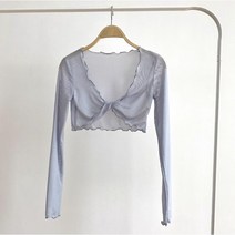 성인발레복 버터플라이 꼬임 메쉬 워머 라운드넥
