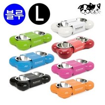 제이스토어 / 블루 패션쌍 L 뼈다귀 강아지 식기, 본상품선택
