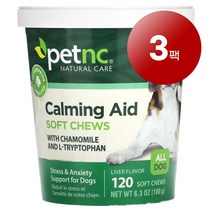 리암마켓 petnc NATURAL CARE 펫엔시 강아지 고양이용 케어 진정 효과 소프트츄 120개입 180g 1팩, 3팩