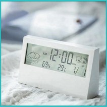 오너클랜 웰닷 디지털 투명 LCD 알람 시계 온습도계 온도 습..., 단품