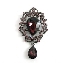 스와로브스키 크리스탈 바이올렛 보라색 앞가슴 장신구 고퀄리티 패션소품 정장 브로치 V