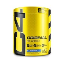 C4 프리 워크아웃 파우더 CY 블루 래즈 비타민C 에너지 카페인 베타 알라닌 크레아틴 60인분, 아이스 블루 래즈, 390g(1팩)