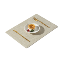 라데코 내츄럴 스퀘어 가죽 식탁매트 2매 세트, 아이보리