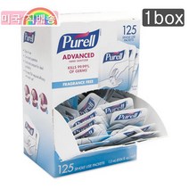Purell 일회용 세정제 퓨렐 휴대용 여행용손세정제 등교용손청결제 일회용퓨렐 1.2mL 125개 1통, 기본옵션
