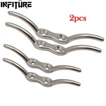 보트수리 2pcs 보트 로프 라인 클리트 316 스테인레스 스틸 카누 해양 갑판 플래그 앵커 액세서리 Mearin, 02 6inch  2pcs