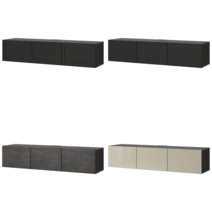 이케아 TV장식장 BESTA 베스토 TV장식장+도어 화이트/릭스비켄 라이트브론즈 효과 180x42x38 cm