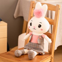 귀여운 토끼 털 인형 여자 인형 흰토끼 인형 사무실허리쿠션 까사미아쿠션 방석 사무실의자쿠션 의자허리쿠션 패브릭소품, 옵션05, 130센티