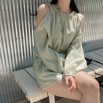 [랜덤플레이]오프숄더 쉬폰 시원한 투피스