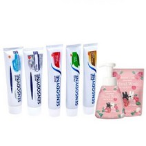 센소다인 치약 4P+가스파드 핸드워시 로즈향 오리지널 후레쉬 멀티케어 화이트 딥클린 프라그 구취제거, M0140세트