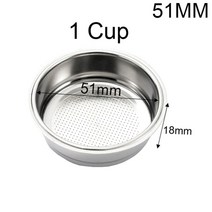 tamper 도징링 58mm 카페물품 탬핑기 커피 레벨링 마카롱 템퍼 템핑 51mm53mm 바리스타 에스프레소 플랫 탬퍼 베이스 프레스 매트 도징 링 바구니 포터 필터 홀더, 51mm 1 컵 바구니