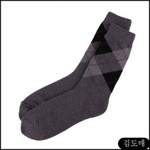 KDM 남자 통파일 아가일 골지양말 장목 회색 양말 1켤레 유아양말 이중 체크무늬양말