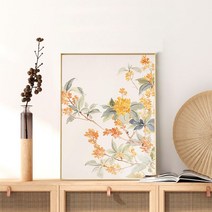 민화 동양화 명화 그리기 DIY 수묵화 난초 유화 그림 액자, 60x80cm, 물감+캔버스+브러시+벽 피팅 악세서리, QX6542