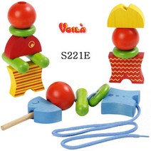 원목 실꿰기 유아 교구 장난감 3살 4세 2살 두뇌 아이 크리스마스 2세 4살