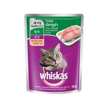 위스카스 파우치 80g 고양이 주식파우치, 시니어 참치, 1개
