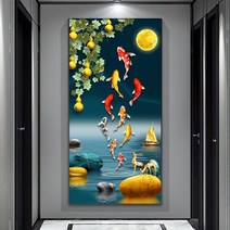 황금 조롱박 구어도 사업 성공을 상징하는 보석십자수 개업 집들이 선물, 100X200CM