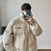 파카 겨울 따뜻한 두꺼운 남성 Privathinker두꺼운 레터링 스탠드 칼라 패딩 자켓 패션 커플 의류 대형 코트