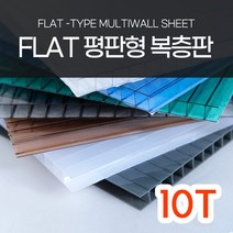 10T 1M x 1M 평판형 복층판 복층렉산 복층PC, 폭1250mm, 투명
