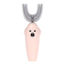 성인 전동칫솔 가정용 스마트 방수 충전식 커플세트 음파 전동칫솔 Xiaomi Youpin U 자형 어린이 칫솔 실리콘 아기 구강 청소 껌 보호 곰 만화 전동 칫솔, E1핑크