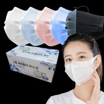 케이에스몰 국내배송 덴탈마스크 3중필터 일회용마스크 핑크(50매), 50매, 핑크