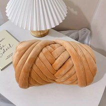 벨벳 자이언트얀 1kg 빅얀 패브릭얀 점보얀 핑거니팅 핸드 손뜨개 가방 방석 뜨개실 아이친구, 라이트브라운