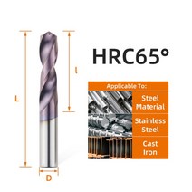 HRC65 ° 단단한 금속 텅스텐 탄화물 강철 드릴용 날 기계 합금 드릴링 공구 가공 0.5-20.0mm, 01 HRC65_167 17.5mm