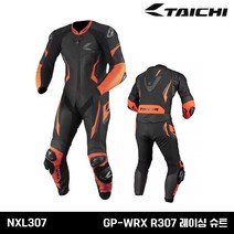 RS타이치 레이싱 슈트 R307 NXL307 GP-WRX 블랙 네온 레드, 블랙/네온 레드