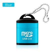 CHAIX FONKEN USB 카드 리더기 빠른 미니 마이크로 SD TF 휴대폰 메모리 휴대용 2.0 노트북 액세서리, blue