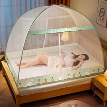 몽골 텐트 캐노피 천막 그늘막 타프 리빙쉘 패션 만화 인쇄 패턴 가정용 먼지 상단 모기장 큰 공간 유르트 유형 통기성 여름 캠핑, 색상 22 doors+18x20m bed