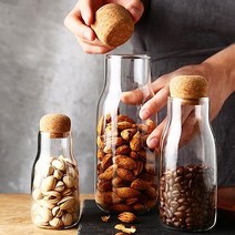PK글로벌 빈티지한 보틀 케니스터 다용도 병마개 유리병 코르코마개 물병, 1개, 300ml