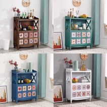 신제품1254DDDDF빈티지 엔틱 원목 팬트리장 홈카페장 부페장 뷔페장 키친장DDFFDD125FFF이쁘요, 대형(문양O), 3.블루