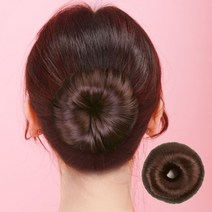똥머리 가발 올림머리 당고머리 만두머리 부분 가발, 브라운(c)