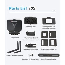Bestview T3S Teleprompter S Smartphone Tablet DSLR Camera Support APP Control Wide Angle Lens for Sp, 01 T3S