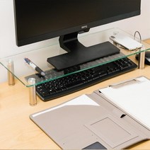 바우홀 모니터 강화유리 노트북 컴퓨터 받침대 거치대 선반 스탠드, 700x240(대)