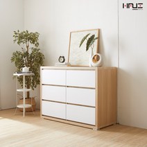 [보루네오]엘리브 뉴빅 1200 3단 빅 서랍장 hw035, 오크화이트