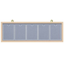 제이에스칠판 아크릴 포켓 A4 게시판 5구 1340x430mm, 청색, 메이플