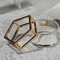 웨딩포 냅킨링 냅킨홀더 골드 메탈 팬타콘 Napkin Ring Gold Metal Pantagon, 1개