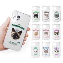 플라잉 갤럭시 S23 (S911) 고양이 페이스 디자인 투명 케이스