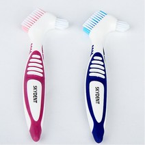 스카이덴트 치과용 덴쳐 틀니 칫솔 색상선택 핑크 파랑 치과 틀니 칫솔, 5개