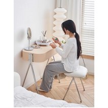 미드센추리모던 메탈 사각 화장대의자 패브릭 체크 스툴의자, 사각패턴