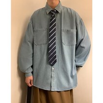 연청데님셔츠 A7442P48 봄계절 와이드 루즈핏 남자 4994459194