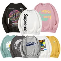 어워크 겨울 오버핏 기모 맨투맨 베이직 남녀공용 티셔츠