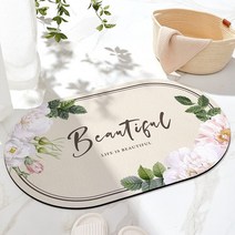 장미 미끄럼 방지 욕실 흡수 매트 가정용 속건 발판 화장실 침실 카펫 ins 도어 매트