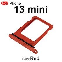 유심트레이 블랙/레드/실버/핑크/블루 Sim 카드 SIM 트레이 슬롯 홀더 아이폰 호환 13 미니 교체 부품, 05 Red