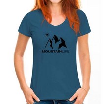 NEW Tee Shirt 마운틴 라이프 BIO Montagne 스키 스노우 보드 등산 에스컬레이드 스포츠, 6XL, WoMen Azure blue