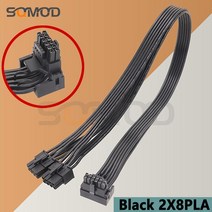 egpu 모듈 형 케이블 2 * GPU de 8 소나무 a 16 3 macho PCIE 50 12VHPWR RTX 4090 파라 EVGA PSU 16AWG 60, 08 Black 2X8PLA_05 80cm